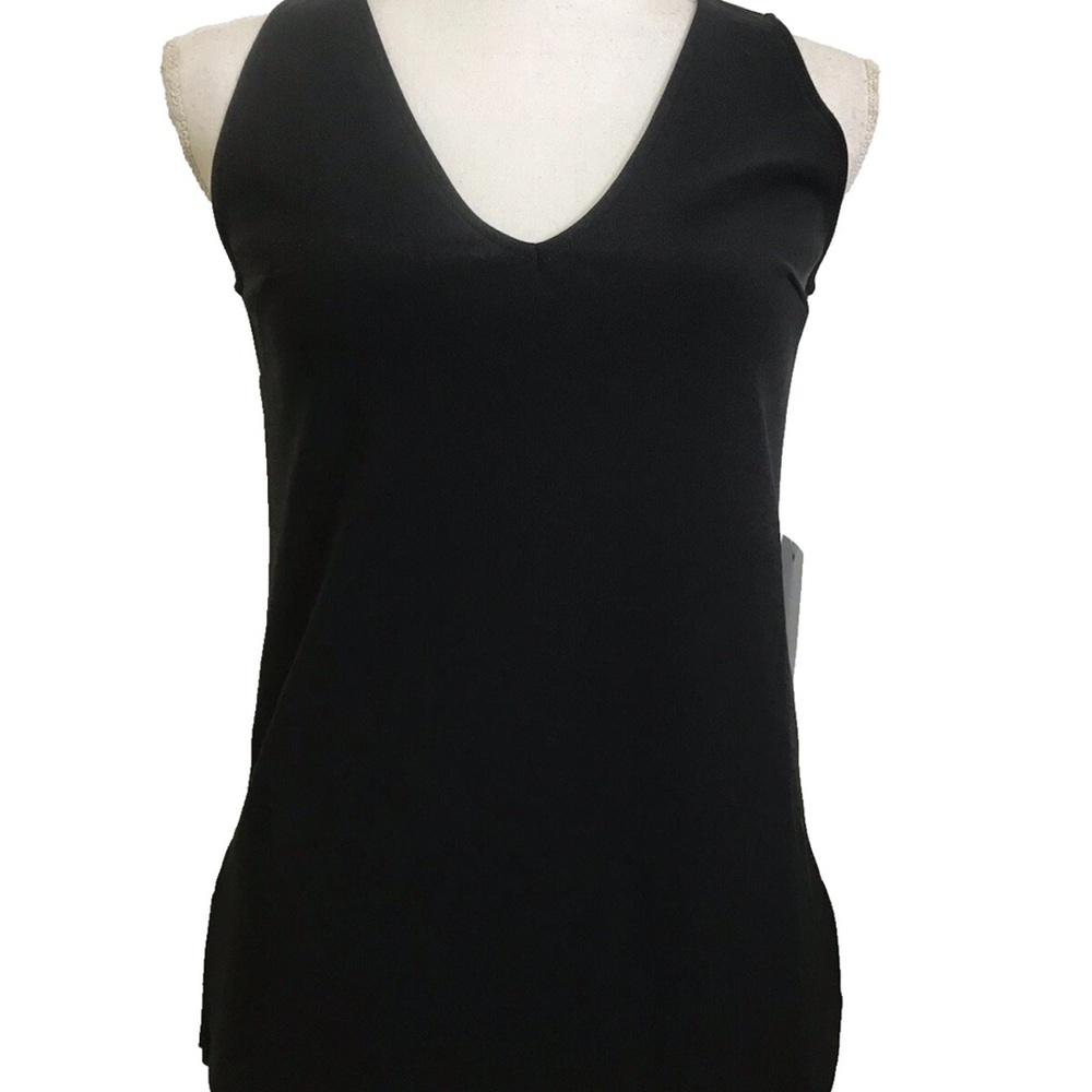 BOSTON PROPER Black Top NWT XXS Size 4 V Neck Tank Beyond Travel